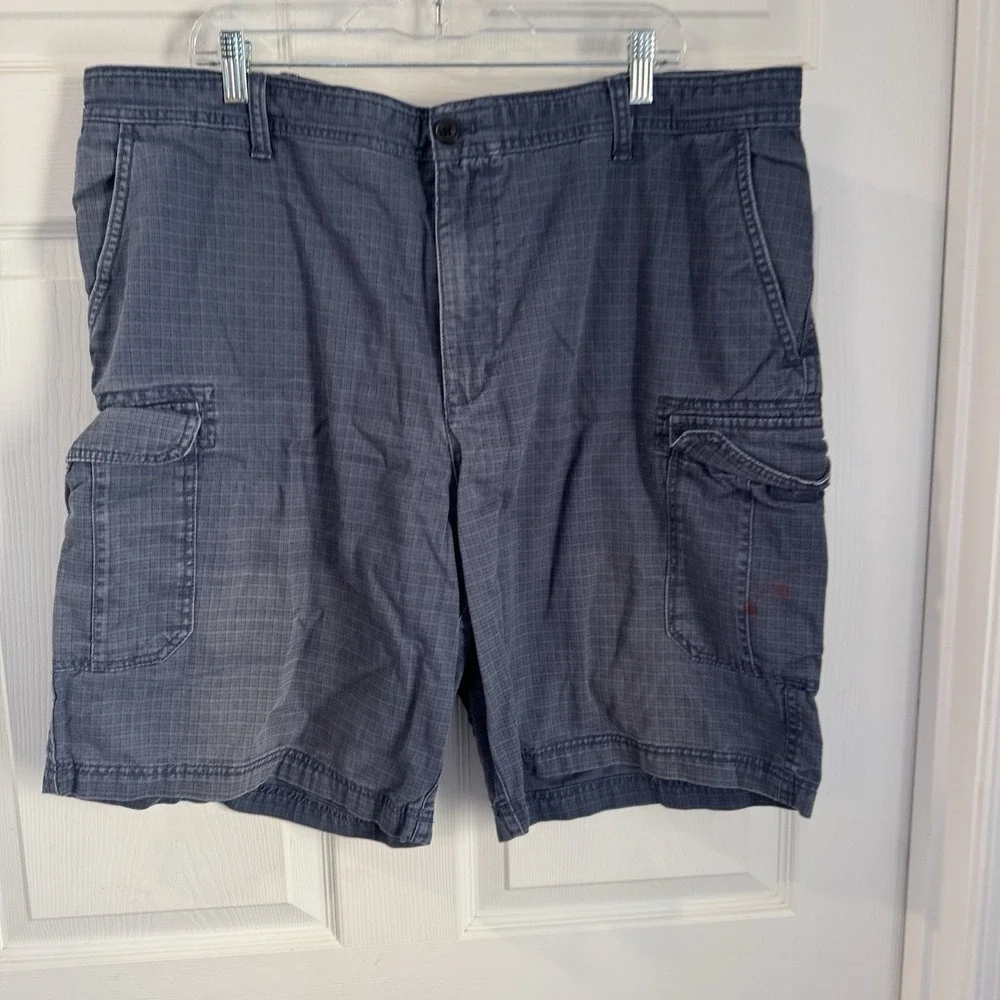 3 Pair Izod Cargo Shorts Mens Size 42 Blue & Tan Cotton‎ Canvas Ripstop Stained